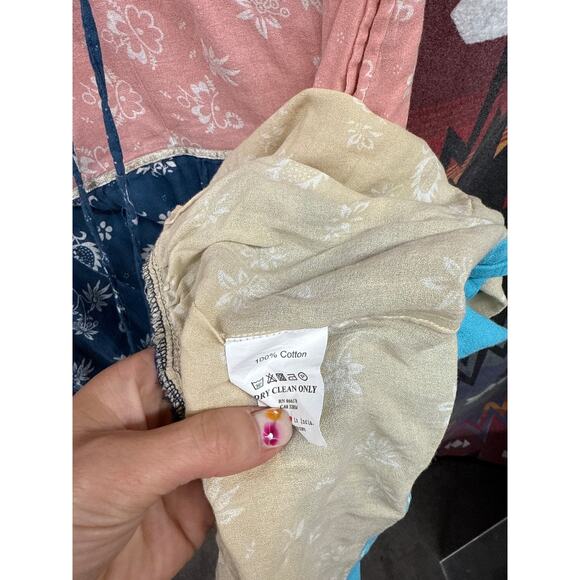 Anthropologie Kopal Patchwork Dress Prairie Tiered Large Cottage Gender Reveal - Picture 7 of 8